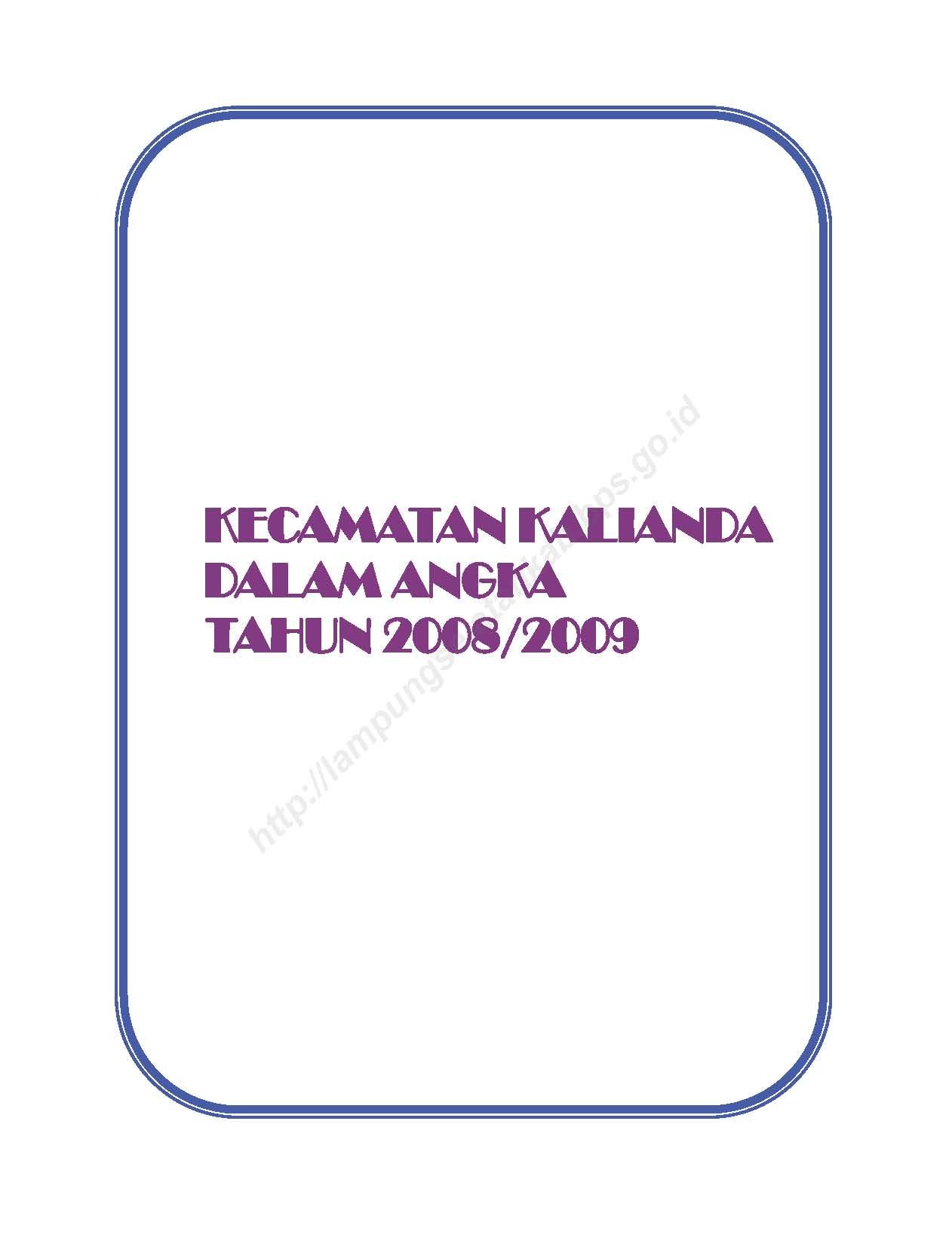 Kecamatan Kalianda dalam angka 2009